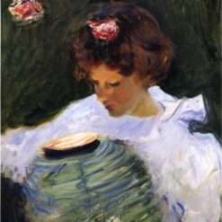 John Singer Sargent-Inspired Dorothy Barnard Oil Painting – Impressionist Portrait on Canvas