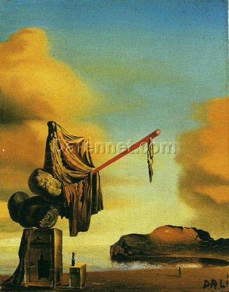 Dreams on a Beach – Surreal Symbolic Oil Painting Inspired by Salvador Dali
