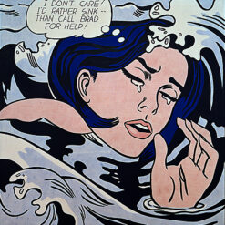 Roy Lichtenstein 'Drowning Girl' Pop Art – Customizable Oil & Canvas Painting