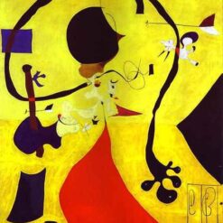 Inspired by Joan Miró’s Dutch Interior – Abstract Surrealist Oil Painting (129.9 x 96.8 cm)
