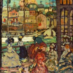 East Boston Ferry by Maurice Prendergast – Post-Impressionist Genre Painting (c. 1907)