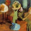 Edgar Degas 'The Millinery Shop' (c. 1855) – Elegant Impressionist Painting of Parisian Fashion Scene