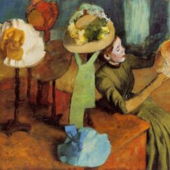 Edgar Degas 'The Millinery Shop' (c. 1855) – Elegant Impressionist Painting of Parisian Fashion Scene