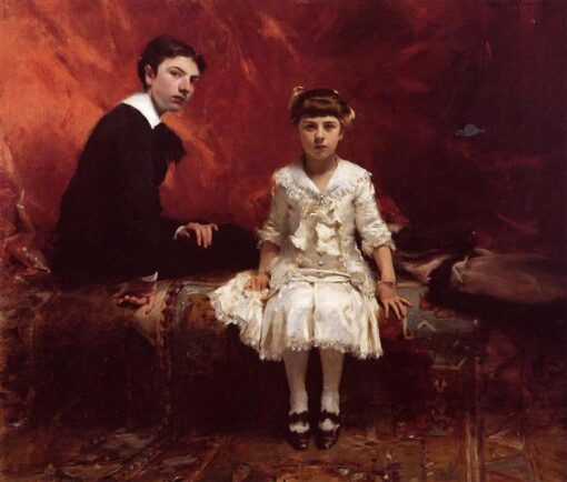 Ölgemälde inspiriert von John Singer Sargents Edouard und Marie Louise Pailleron - Realistische Porträtkunst auf Leinwand