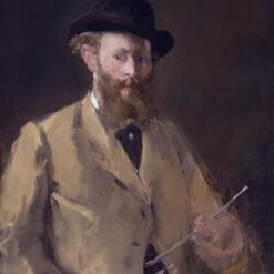 Oil Painting Inspired by Edouard Manet: Self Portrait with a Palette (1879) Self-Portrait on Canvas