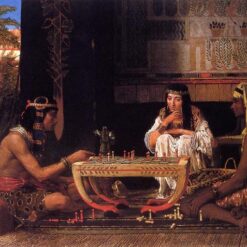 Sir Lawrence Alma-Tadema Oil Painting – Egyptian Chess Players (1865), Romantic Genre Art