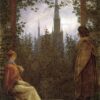 Romantic Oil Painting The Gazebo by Caspar David Friedrich (1818) – Tranquil Landscape Art for Home and Office Decor