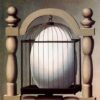 Elective Affinities Inspired by René Magritte – 1933 Surrealist Symbolic Oil Painting, Canvas (41x33 cm)
