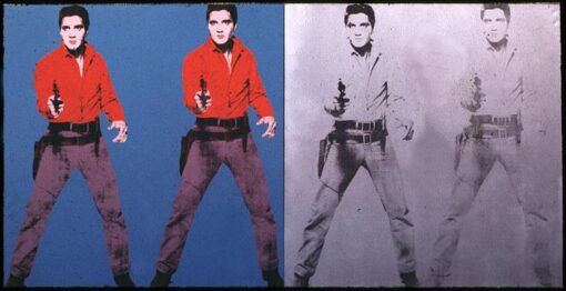 Authentic – Feeling ‘Elvis I & II’ Inspired Silkscreen and Acrylic Painting, 1963 Look, from Dafen Village, after Andy Warhol