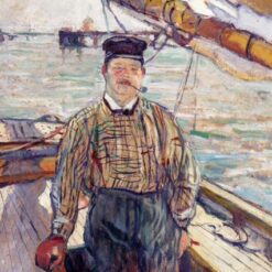 Henri de Toulouse-Lautrec 1889 Portrait of Emile Davoust – Oil on Cardboard, Post-Impressionism