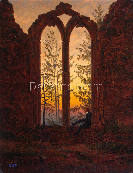 Romantic Landscape Oil Painting The Dreamer by Caspar David Friedrich (1820-1840) – Small Canvas Art for Home and Office Decor