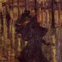 Evening Shower, Paris by Maurice Prendergast – Impressionist Oil Painting on Panel (c.1892 - c.1894)