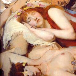 Exhausted Maenides After the Dance – Romantic Oil Sketch by Sir Lawrence Alma-Tadema (c. 1873–1874)