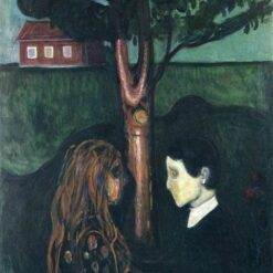 Eye in Eye by Edvard Munch – 1894 Expressionist Oil Painting, Powerful Genre Artwork