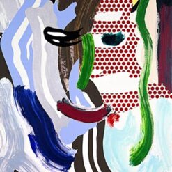 Roy Lichtenstein 'Face (Green Nose)' Pop Art – Customizable Magna & Oil Canvas Painting