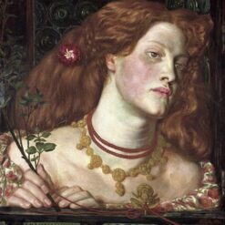 How Sir Galahad, Sir Bors, and Sir Percival Were Fed with the Sanct Grael" by Dante Gabriel Rossetti – 1864, Literary Painting in Watercolor