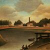 Henri Rousseau – Family Fishing (1895) – A Peaceful Cityscape in Naïve Style