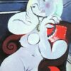 Oil Painting Inspired by Picasso’s Neoclassicist & Surrealist Period – 'Female Nude Sitting in Red Armchair' (1932) Cubist Art on Canvas