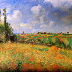 Camille Pissarro – "Fields (Les Seigles, Pontoise)" 1877, Rural Landscape Oil Painting