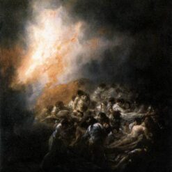 Fire at Night by Francisco Goya - Romantic Genre Painting, 1793-1794, Oil on Tin, Private Collection