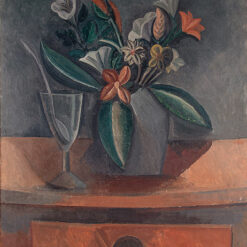 Cubist Still Life Inspired by Pablo Picasso – 'Flowers in a Grey Jar' Oil on Canvas