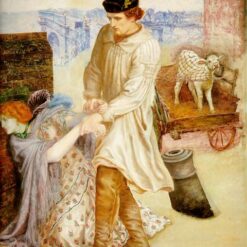 Dante Gabriel Rossetti Found Oil Painting – Romantic Genre Art for Home