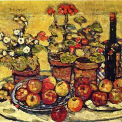 Fruit and Flowers by Maurice Prendergast – Vibrant Post-Impressionist Still Life Oil Painting