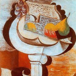 Oil Painting Inspired by Picasso’s Synthetic Cubism – 'Fruit Dish' (Compotier) (1917) Still Life on Canvas