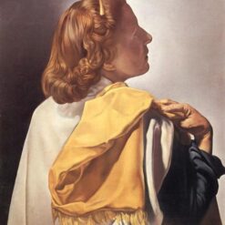 Oil Painting Inspired by Salvador Dalí's Gala Contemplate Corpus Hypercubus – Surrealist Portrait on Canvas