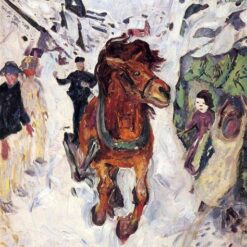 Galloping Horse by Edvard Munch – Expressionist Oil Painting, 1910-1912