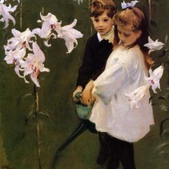 John Singer Sargent 'Garden Study of the Vickers Children' Realism Portrait – Fine Art Reproduction on Canvas