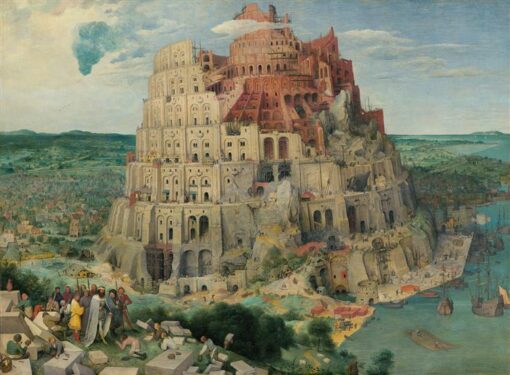 Hand-Painted Oil Reproduction of The Tower of Babel by Pieter Bruegel the Elder (1563)