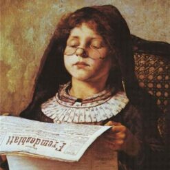 Georgios Jakobides Girl Reading – Realism Genre Oil Painting Reproduction on Canvas