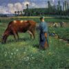 girl tending a cow in pasture 1874.jpgLarge