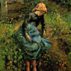 Girl with a Stick" (1881) by Camille Pissarro | Impressionist Landscape and Portrait