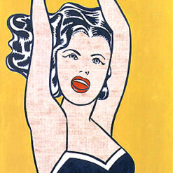 Roy Lichtenstein 'Girl with Ball' Pop Art Oil Painting – Customizable Canvas Art for Modern Spaces