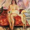 Girl Yawning by Edvard Munch – 1913 Expressionist Oil Painting