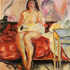 Girl Yawning by Edvard Munch – 1913 Expressionist Oil Painting