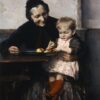 Realism Genre: Grandma's Favourite by Georgios Jakobides – Oil Reproduction on Canvas (1893)