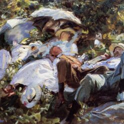 Group with Parasols by John Singer Sargent – 1905 Impressionist Oil Painting