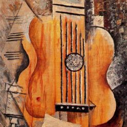 Oil Painting Inspired by Picasso’s Cubist Period – 'Guitar (I Love Eva)' (1912) Still Life on Canvas