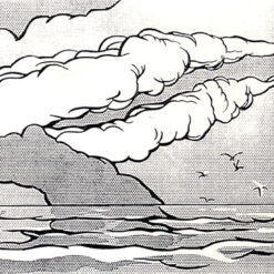 Roy Lichtenstein 'Gullscape' Pop Art Landscape – Customizable Magna & Oil Canvas Painting