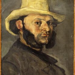Gustave Boyer in a Straw Hat" – 1871 Portrait, Oil on Canvas by Paul Cézanne
