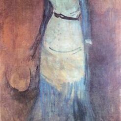 Harmony in Coral and Blue: Milly Finch by James Whistler - 1884-1886 Portrait Oil Painting