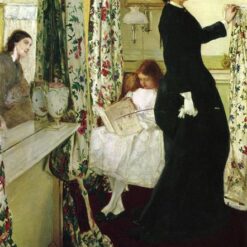 Harmony in Green and Rose: The Music Room by James Whistler (1860-1861) – Realist Oil Painting