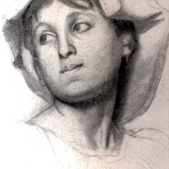 Edgar Degas ‘Head of a Young Roman Girl’ (1856) – Charcoal and Pencil Portrait Drawing, Baltimore Museum of Art