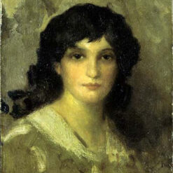 Head of a Young Woman by Whistler – Realism Portrait on Canvas & Wood