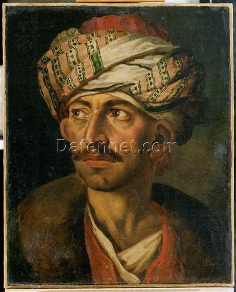 Head of an Oriental Man (Portrait of Mustapha) by Théodore Géricault – Romanticism & Orientalism Oil Painting Reproduction