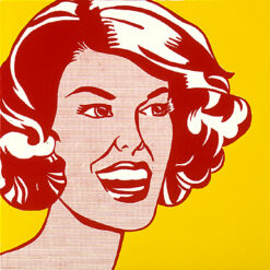 Roy Lichtenstein 'Head - Red and Yellow' Pop Art Oil Portrait – Customizable Canvas Art for Modern Interiors