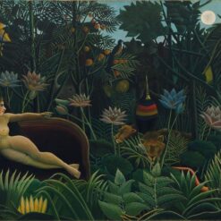 Henri Rousseau The Dream – 1910 Allegorical Oil Painting | Naïve Art Hand-Painted Canvas Reproduction | Surreal Jungle Scene